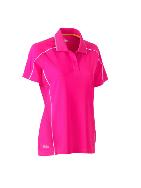 Ladies Cool Mesh Polo with Reflective Piping