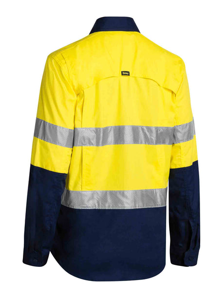 Ladies Long Sleeve X Airflow Taped Hi Vis Ripstop Shirt