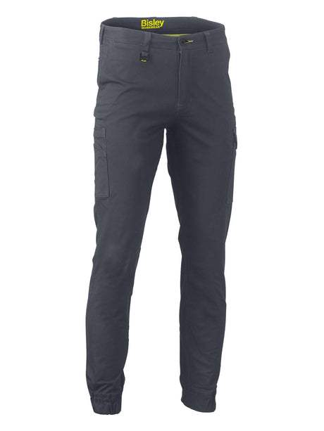 Mens Stretch Cotton Drill Cargo Cuffed Pants