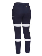 Ladies Taped Mid Rise Stretch Cotton Pants