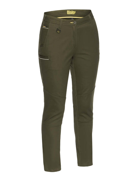 Ladies Mid Rise Stretch Cotton Pants