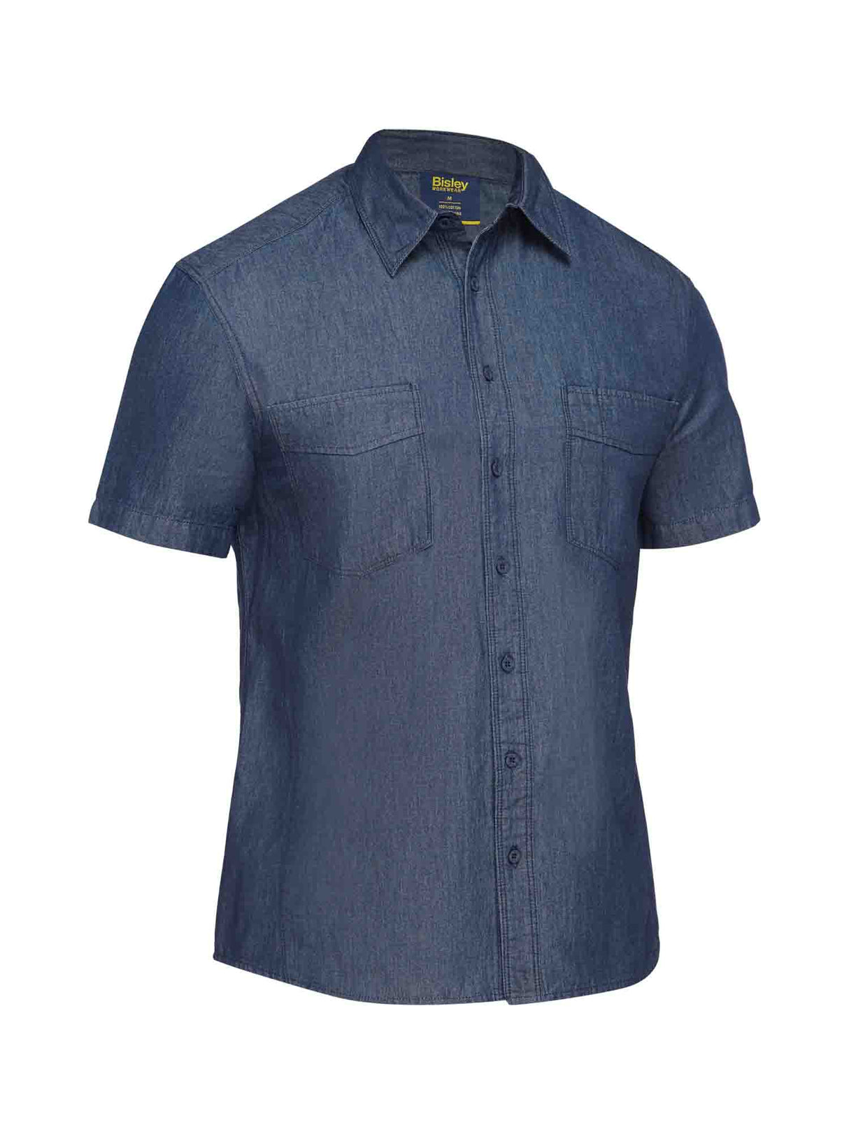 Mens Short Sleeve Denim Work Shirt