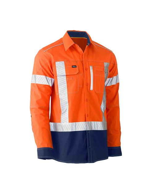 Mens Long Sleeve Flx & Move X Taped Hi Vis Utility Shirt