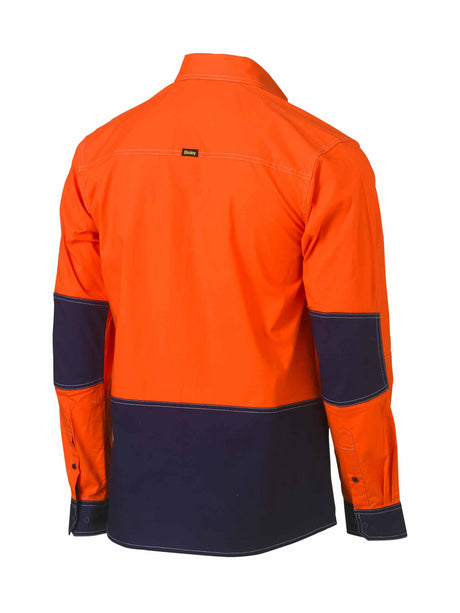 Mens Long Sleeve Flx & Move Two Tone Hi Vis Utility Shirt