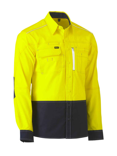 Mens Long Sleeve Flx & Move Two Tone Hi Vis Utility Shirt