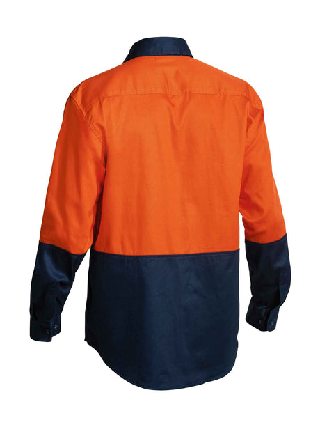 Mens Long Sleeve Hi Vis Drill Contrast Shirt