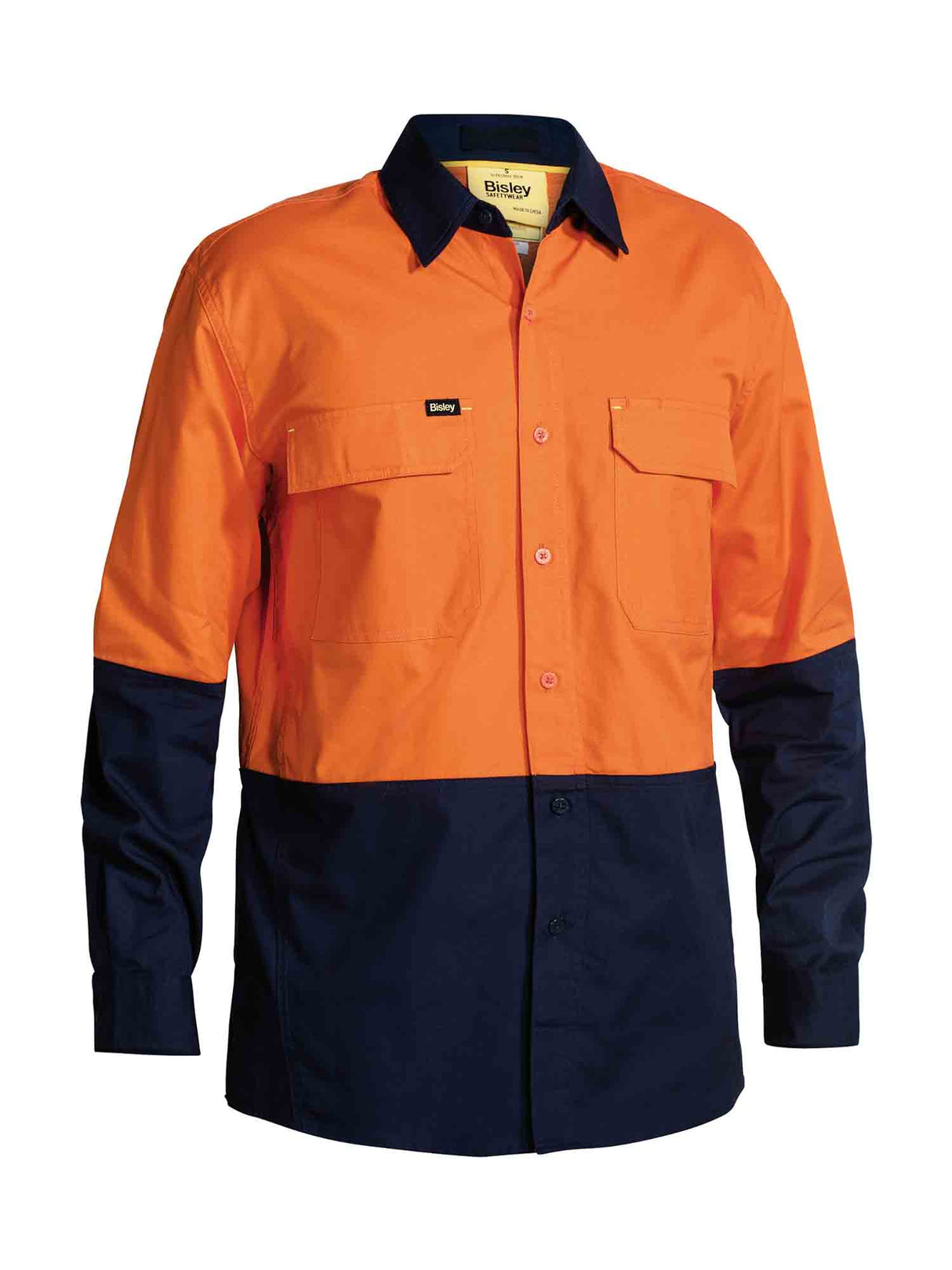 Mens Long Sleeve X Airflow Taped Hi Vis Ripstop Contrast Shirt