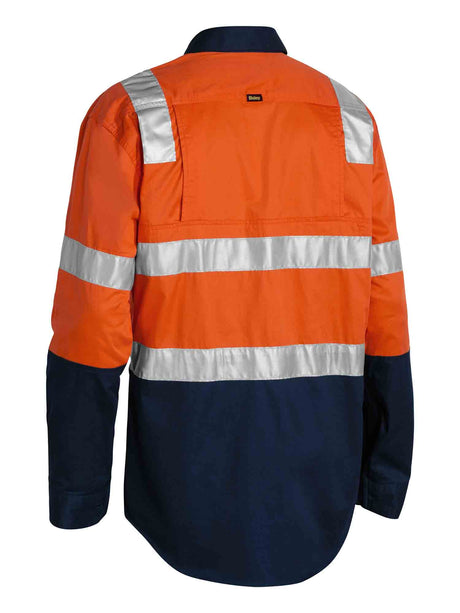 Mens Long Sleeve Taped Hi Vis Cool Lightweight Shirt With Shoulder Tape