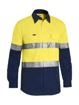 Mens Long Sleeve Taped Hi Vis Cool Lightweight Drill Shirt