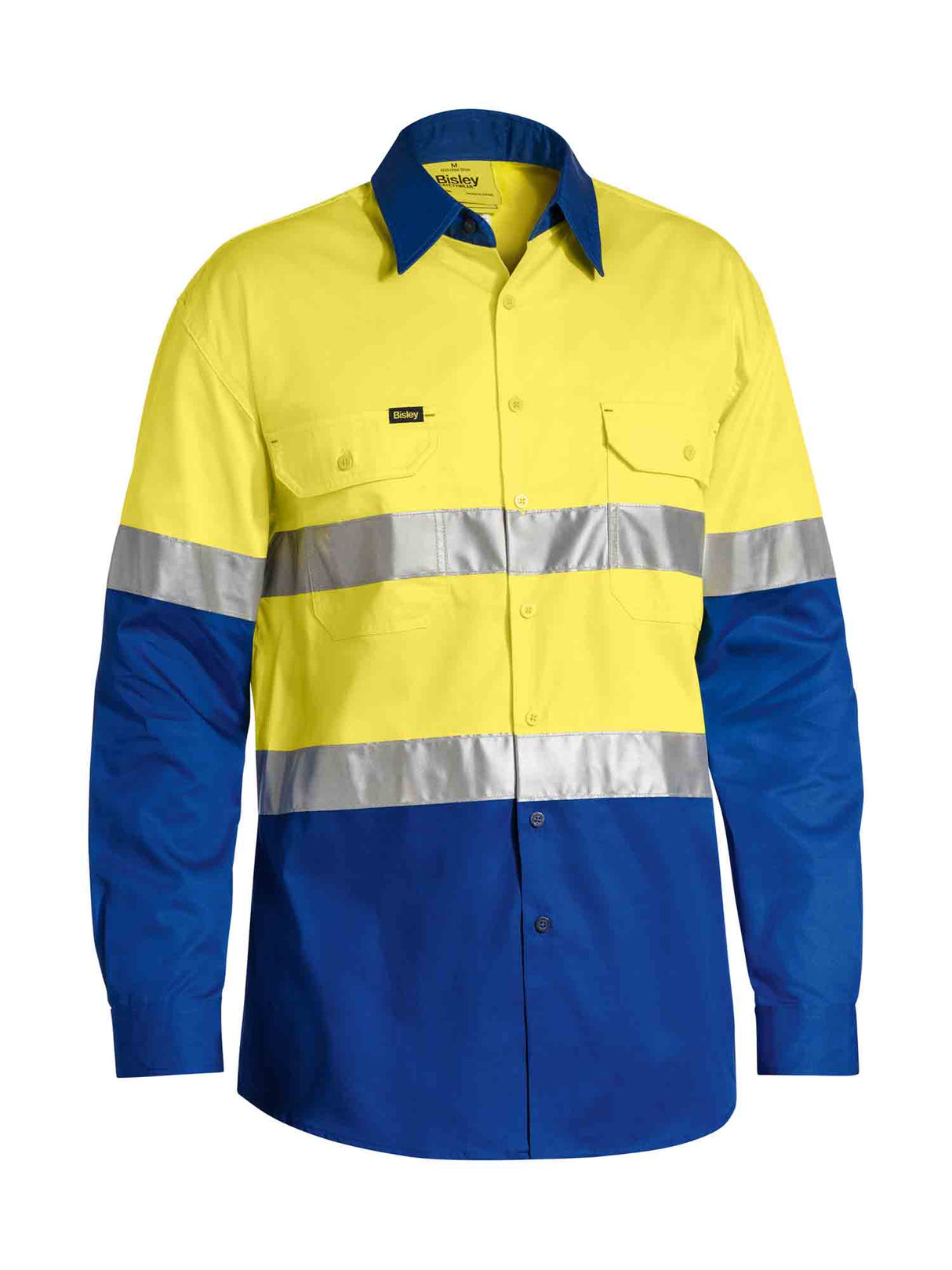 Mens Long Sleeve Taped Hi Vis Cool Lightweight Drill Shirt