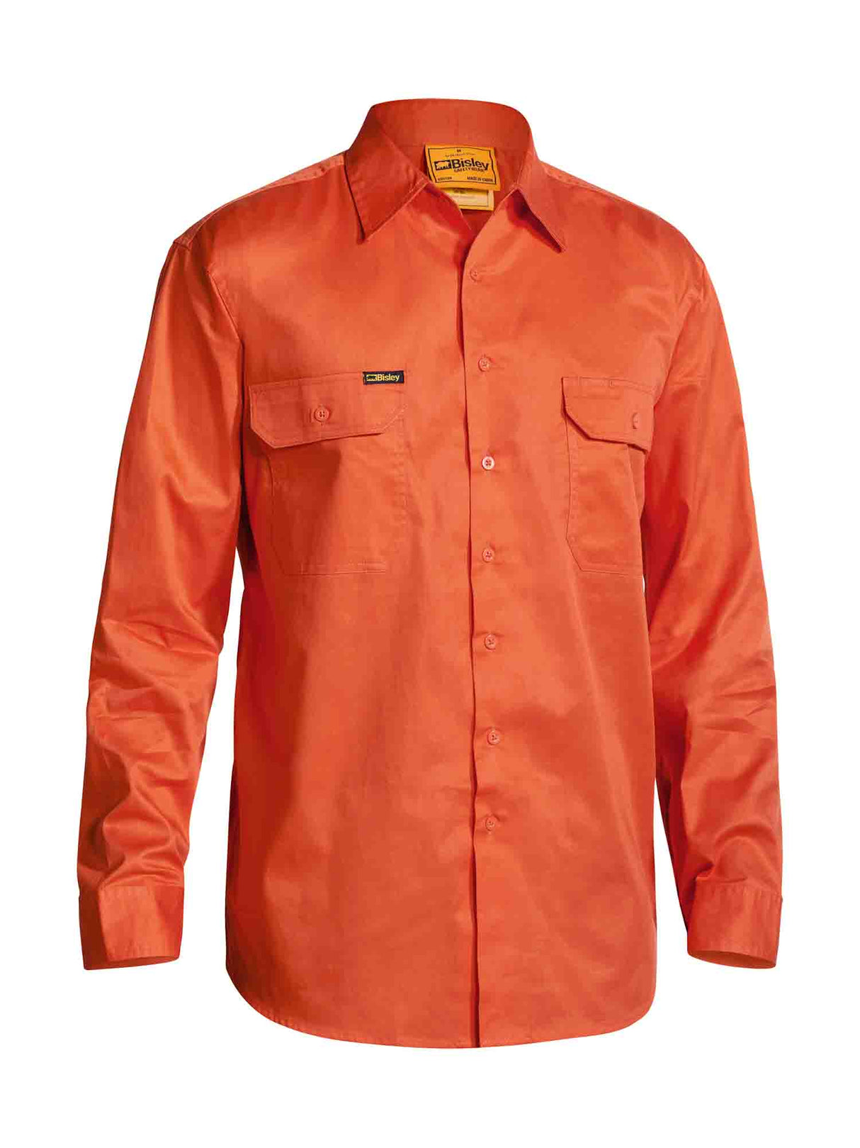 Mens Long Sleeve Hi Vis Cool Lightweight Drill Shirt