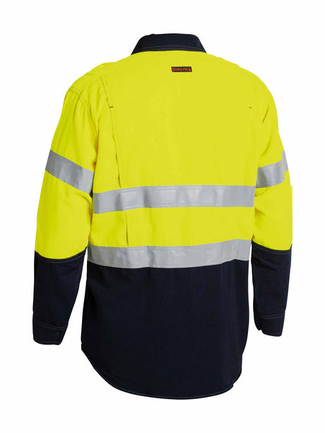 Mens Long Sleeve Tencate Tecasfe Plus 700 Taped Hi Vis FR Vented Contrast Shirt