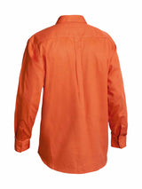 Mens Long Sleeve Closed Front Cotton Drill Shirt