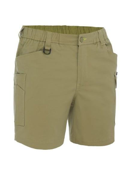 Mens Stretch Cotton Elastic Waist Cargo Shorts