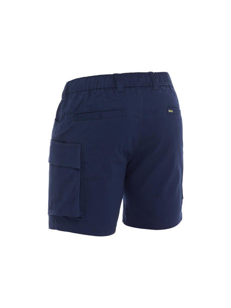 Mens Stretch Cotton Elastic Waist Cargo Shorts