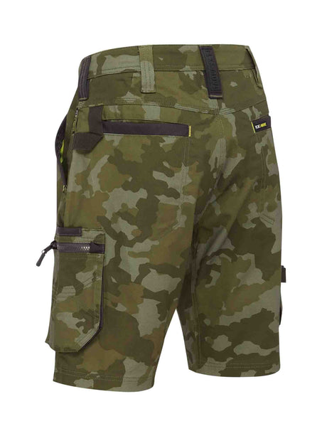 Mens Flx & Move Stretch Canvas Camo Cargo Shorts