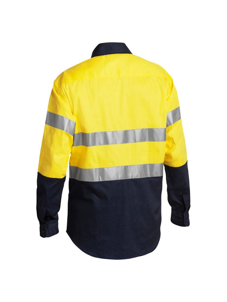 Mens Long Sleeve Taped Hi Vis Drill Contrast Shirt