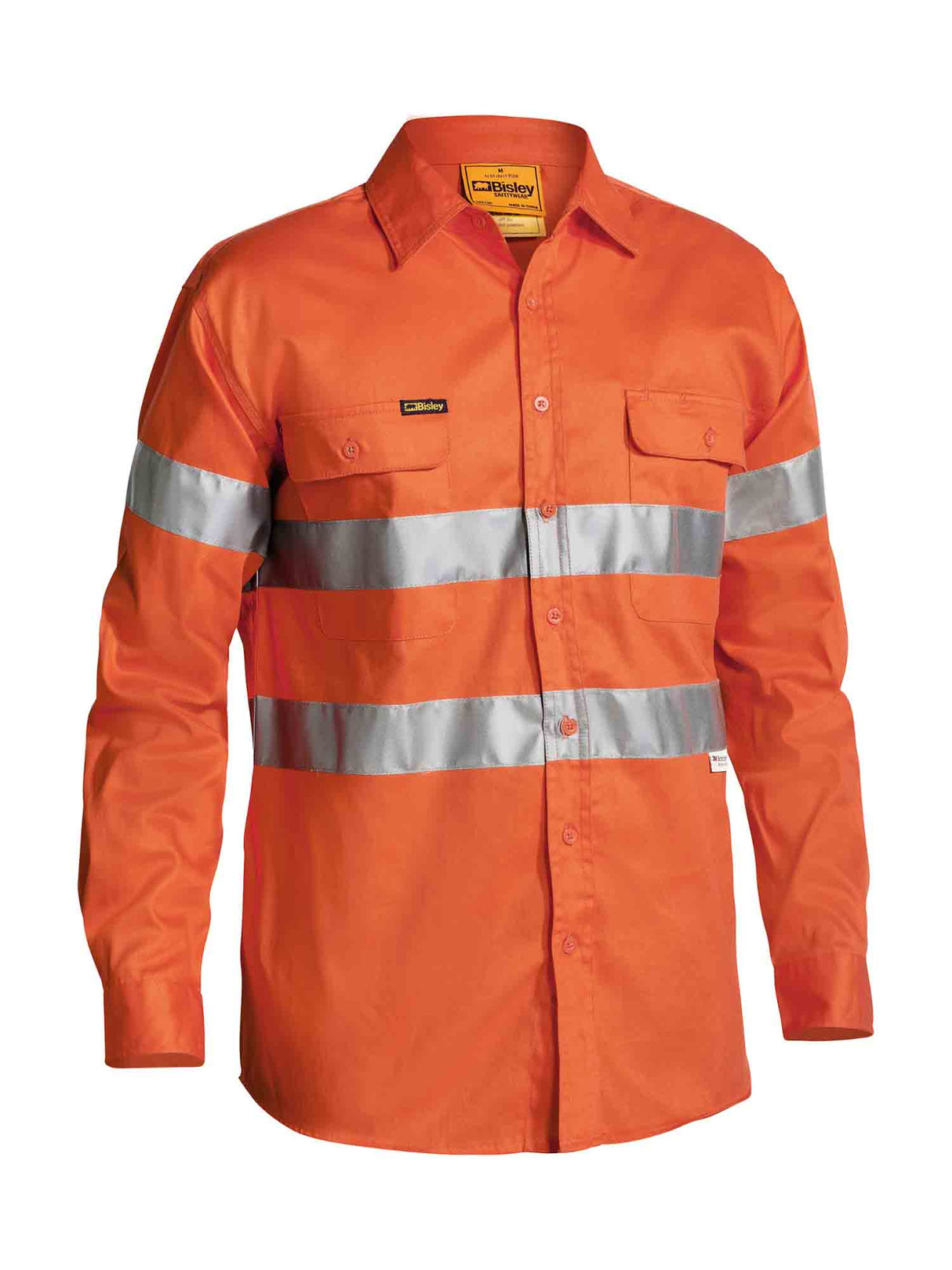 Mens Long Sleeve Taped Hi Vis Drill Shirt