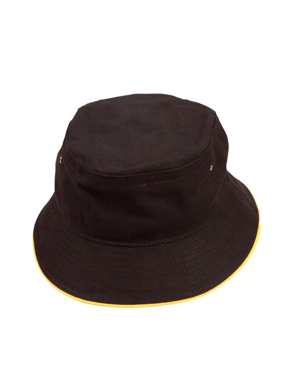 Soft Washed Heavy Brushed Cotton Bucket Hat with Sandwich Peak