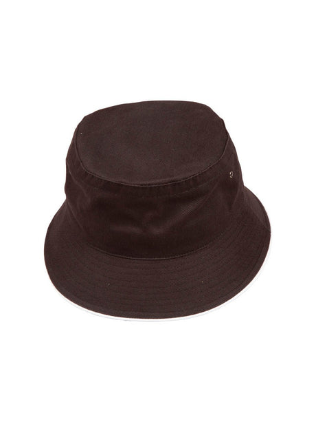 Soft Washed Heavy Brushed Cotton Bucket Hat with Sandwich Peak