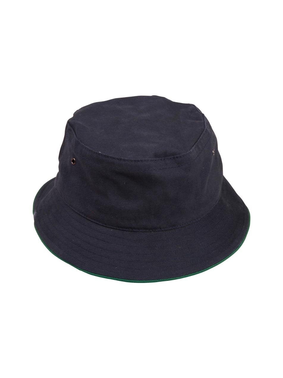 Soft Washed Heavy Brushed Cotton Bucket Hat with Sandwich Peak