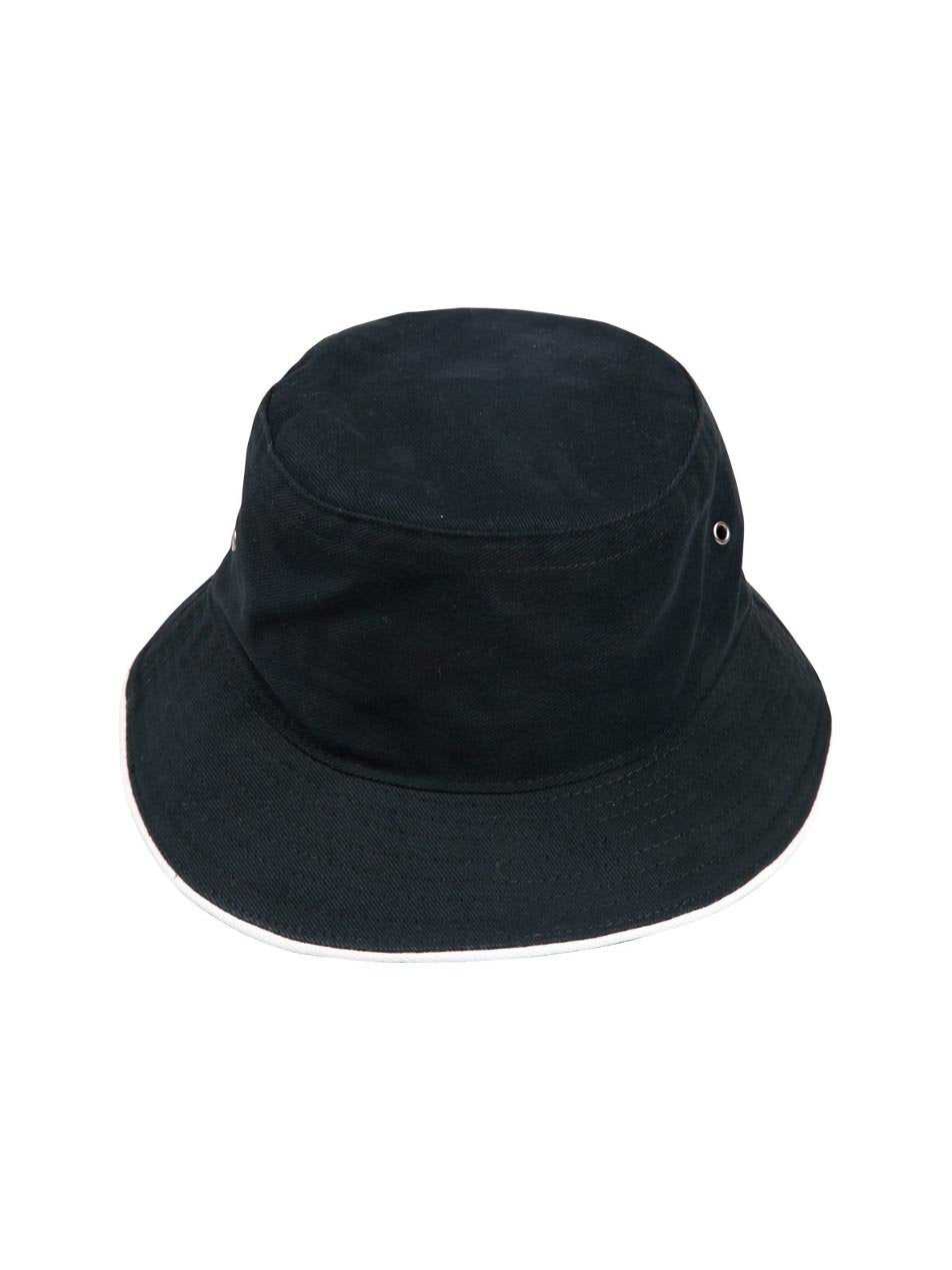 Soft Washed Heavy Brushed Cotton Bucket Hat with Sandwich Peak