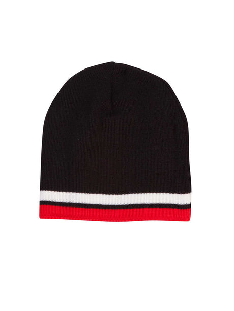 Contrast Stripe Knitted Acrylic Beanie