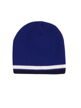 Contrast Stripe Knitted Acrylic Beanie