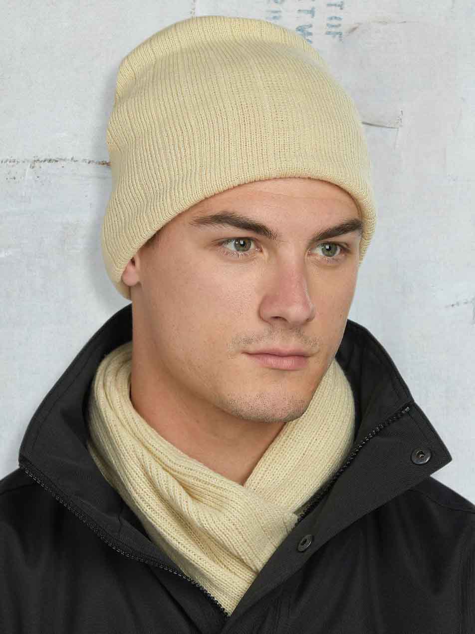 Cable Knitted Acrylic Beanie with Fleece Head Band