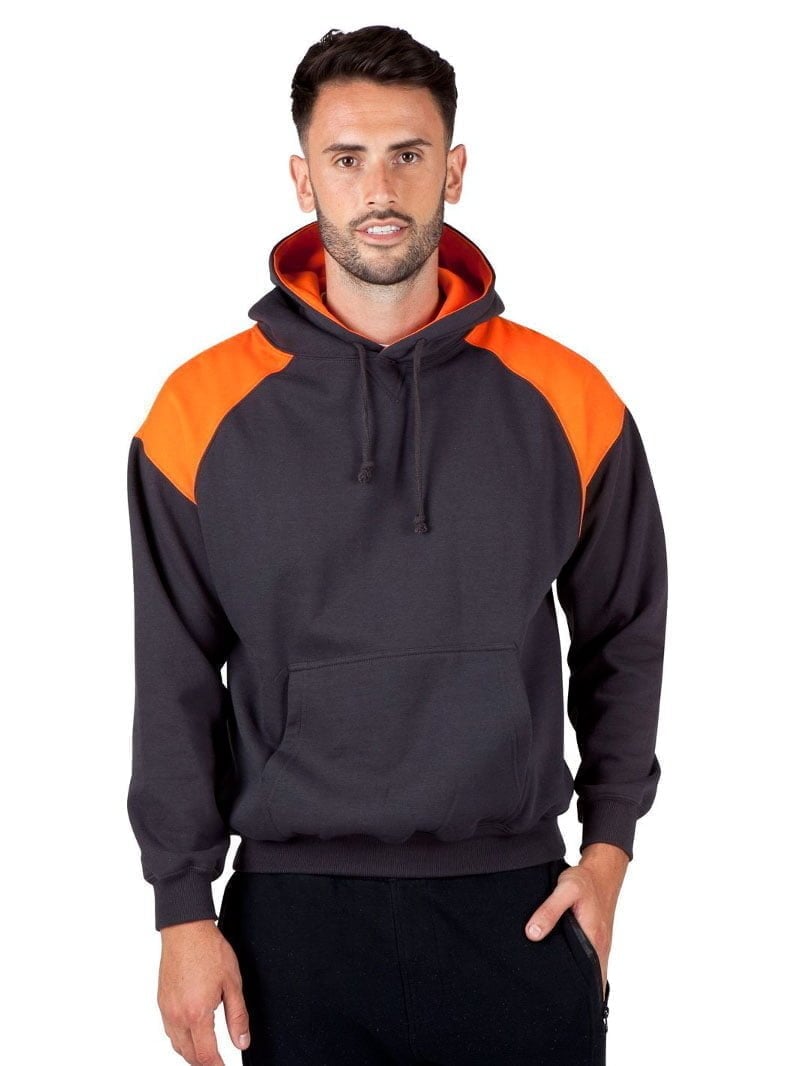 Mens Shoulder Contrast Panel Hoodie