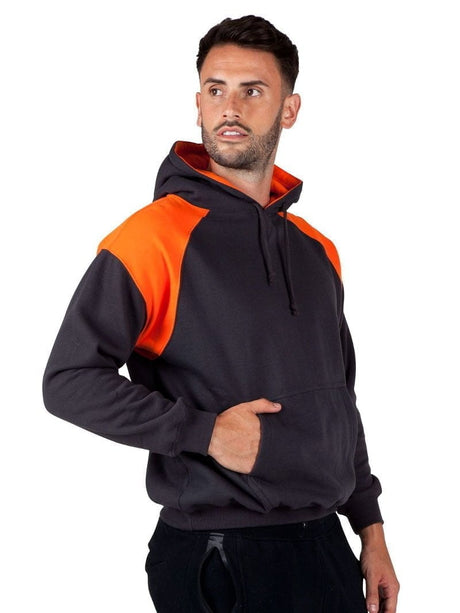 Mens Shoulder Contrast Panel Hoodie