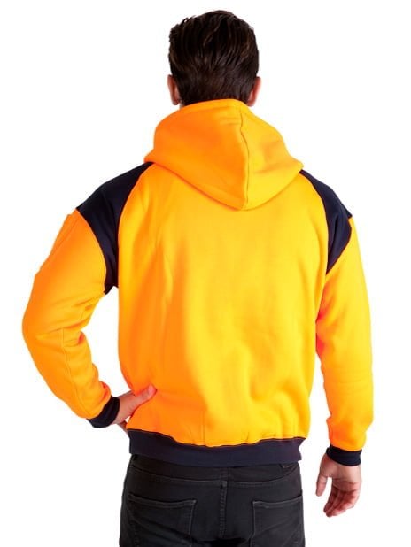 Mens Contract Hi Vis Fleece Zip Hoodie