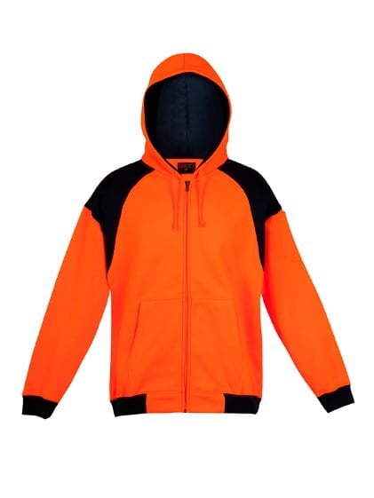 Mens Contract Hi Vis Fleece Zip Hoodie