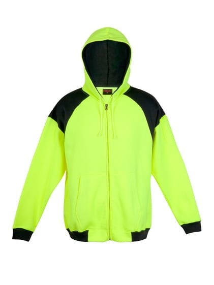 Mens Contract Hi Vis Fleece Zip Hoodie