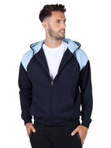 Mens Shoulder Contrast Zip Hoodie