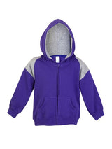 Kids Shoulder Contrast Panel Hoodie with Zipper