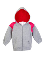 Kids Shoulder Contrast Panel Hoodie with Zipper