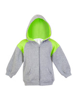 Kids Shoulder Contrast Panel Hoodie with Zipper