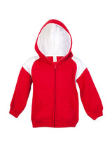 Kids Shoulder Contrast Panel Hoodie with Zipper