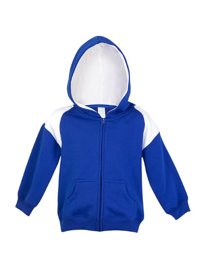 Kids Shoulder Contrast Panel Hoodie with Zipper