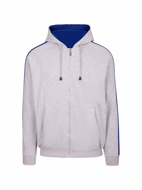 Mens Unbrushed Stripe Sleeve Hoodie