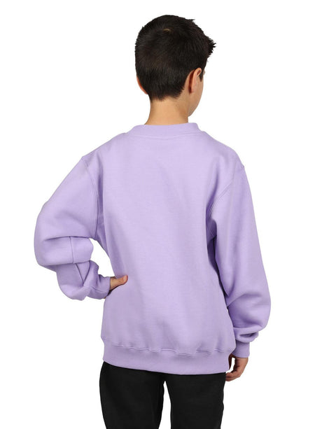 Ramo - Kids light purple crew neck sweatshirt from the back.
