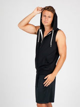 Mens Greatness Heather Sleeveless Zip Hoodie