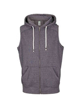 Mens Greatness Heather Sleeveless Zip Hoodie