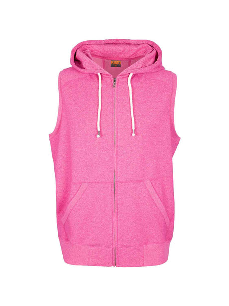 Mens Greatness Heather Sleeveless Zip Hoodie