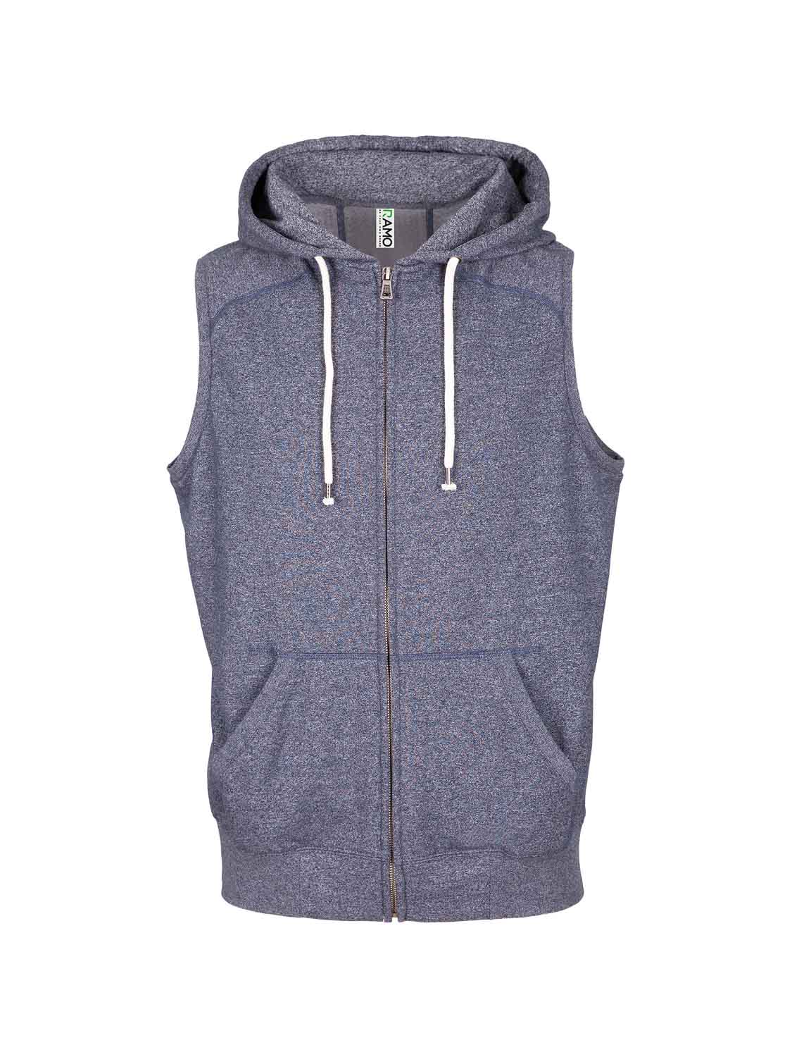 Mens Greatness Heather Sleeveless Zip Hoodie