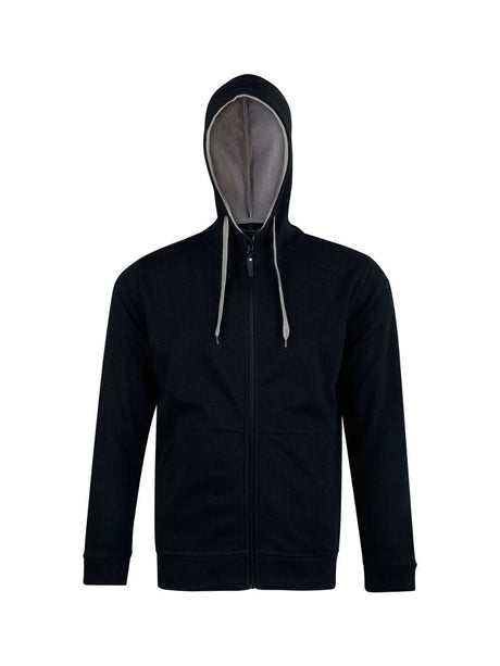 Mens Full Zip Contrast Fleece Hoodie