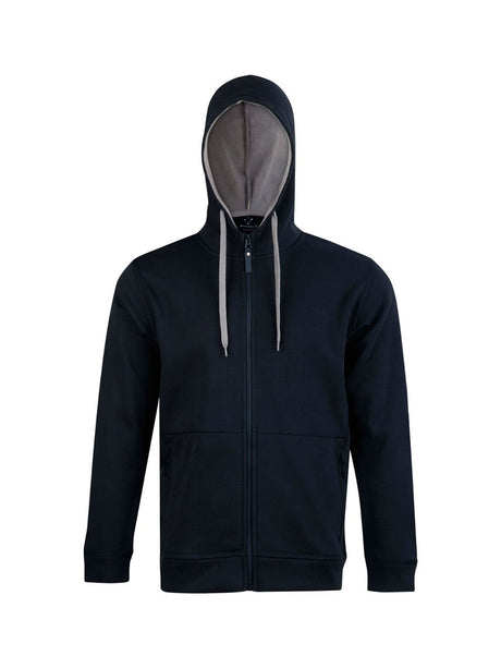 Mens Full Zip Contrast Fleece Hoodie