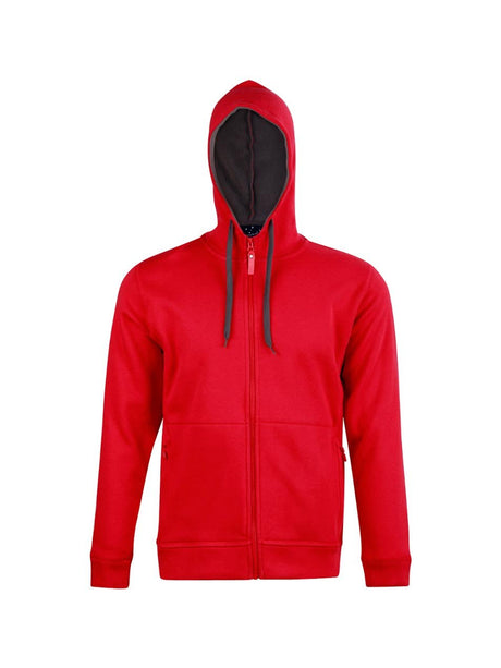 Mens Full Zip Contrast Fleece Hoodie