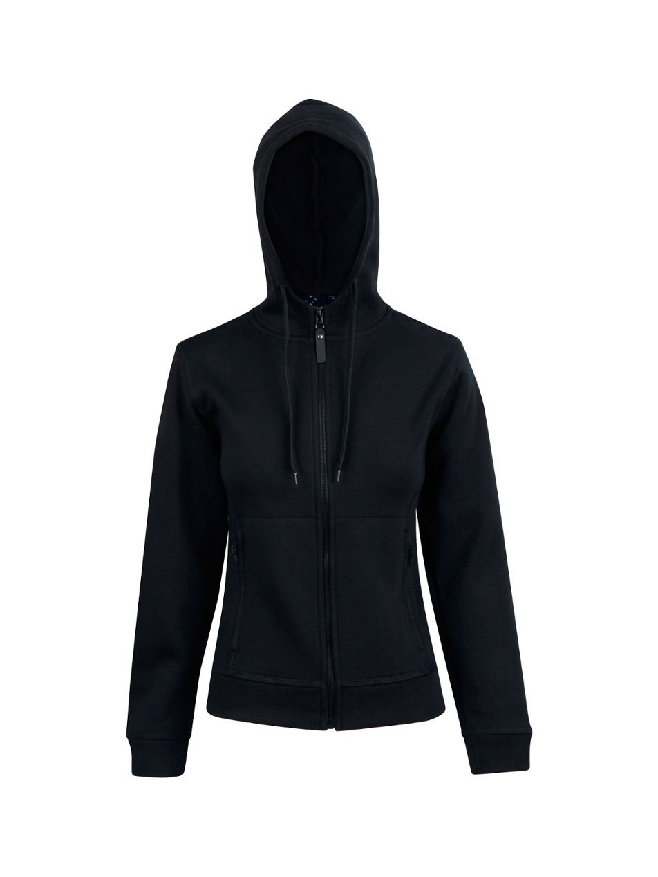 Ladies Full Zip Contrast Fleece Hoodie